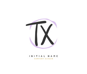 T X TX Beauty vector initial logo, handwriting logo of initial signature, wedding, fashion, jewerly, boutique, floral and botanical with creative template for any company or business.
