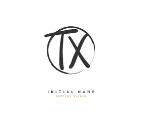 T X TX Beauty vector initial logo, handwriting logo of initial signature, wedding, fashion, jewerly, boutique, floral and botanical with creative template for any company or business.