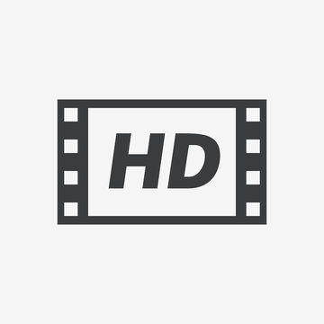 HD Cinema Film Flat Vector Icon