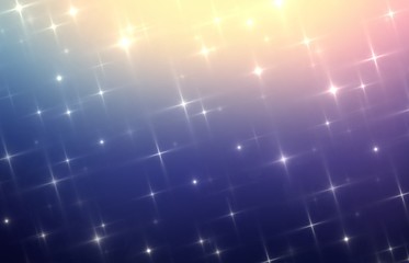 Violet blue pink yellow gradient. Stars sparkler abstract pattern. Fantastic night sky blurred texture. Magical simple background. 