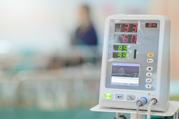 Vital sign monitor on patient background at ward in the hospital