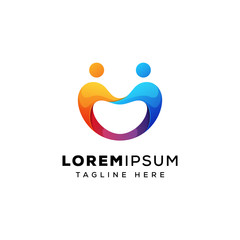 business people team logo concept premium vector