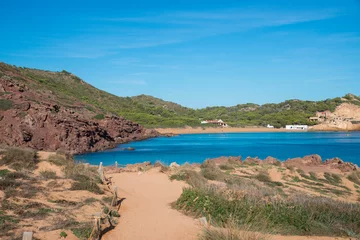 Store enrouleur occultant Cala Pregonda, île de Minorque, Espagne Cala Pregonda, une des plus belles plages de Minorque, îles Baléares