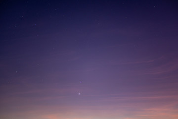 Twilight sky with stars,copy space.