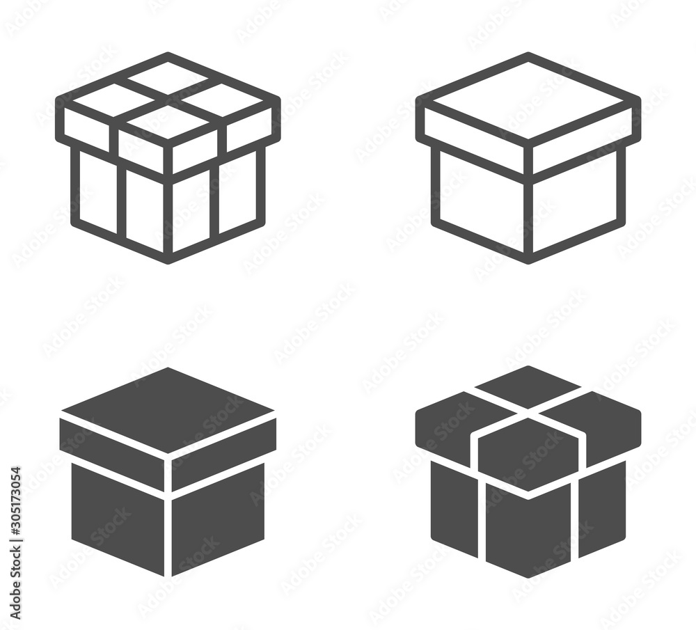 Poster box vector icons isolated on white background. packaging boxes icons for web, mobile apps and ui des