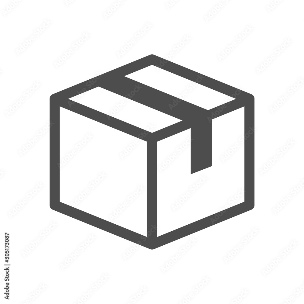 Poster box vector icon isolated on white background. packaging box sealed with tape icon for web, mobile ap