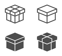 box vector icons isolated on white background. Packaging boxes icons for web, mobile apps and ui design