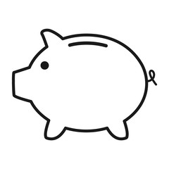 Piggy bank flat icon vector with no symbol. Money income