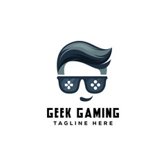geek gaming logo concept premium vector