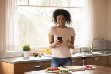 African American woman relax at home on weekend