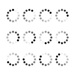 Loading bar progress icon step by step. Webside set symbol round loader