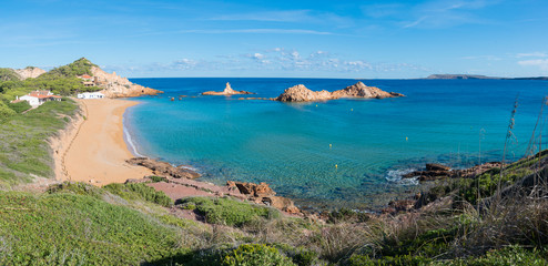 Cala Pregonda, een van de beste stranden van Menorca, Balearen