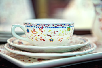 Beautiful painted ceramic tableware. handmade