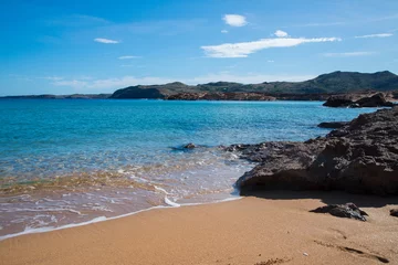 Crédence de cuisine en verre imprimé Cala Pregonda, île de Minorque, Espagne Cala Pregonda, une des plus belles plages de Minorque, îles Baléares