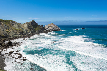 Fototapeta na wymiar The Pacific coast and ocean at Big Sur region. California landscape, United States