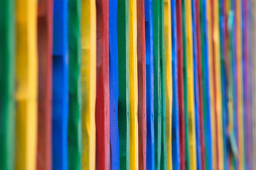 Colorful wood fence