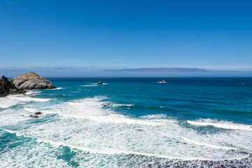 The Pacific coast and ocean at Big Sur region. California landscape, United States