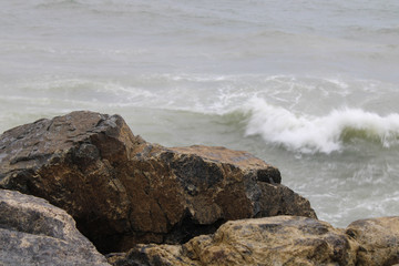 Fototapeta premium This is a picture of a rock beach.