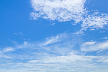 Blue sky and white clouds or cloudscape.