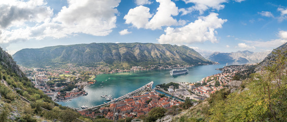 Aerial view of Kotor Bay, Montenegro - Powered by Adobe