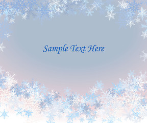 Vector illustration of abstract Christmas greeting card with snowflakes on background. Design for merry Christmas and happy new year.