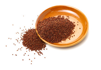 Perilla herb seed used in traditional,chinese herbal medicine over white background. Su zi. Fructus perillae frutescentis.