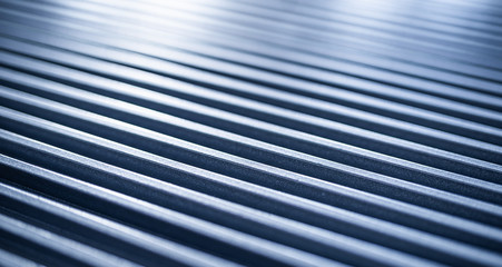 Close-up of a corrugated metal surface