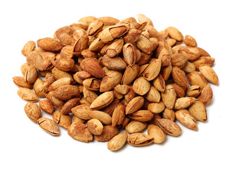 Apricot kernel isolated on white background