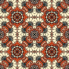 Ethnic seamless pattern with abstract ornament. Print for fabric and textile.