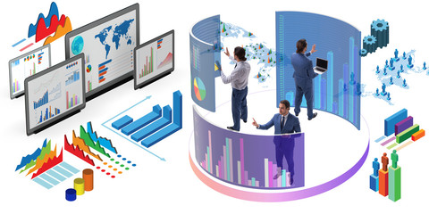 Trader working in technical visualization environment