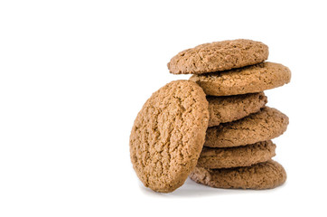oatmeal cookies isolated on white background