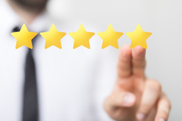 rating stars yellow five digital.