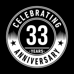 33 years anniversary celebration logo template. Thirty-three years vector and illustration.