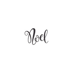 Noel- Christmas hand drawn vector lettering on white background. Handmade illustration for greeting cards, Invitations, posters, banners, stationery.