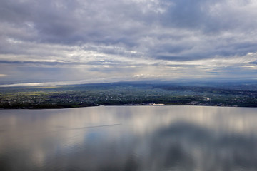 atlantic ocean french coast aerial winter view