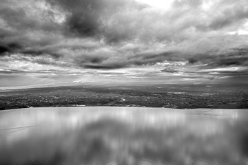 atlantic ocean french coast aerial winter view