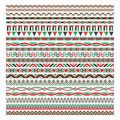 UAE Flag Colour Border frame, Pattern Brush Collection, Vector Illustration