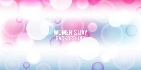 International Women's day background with bokeh lights