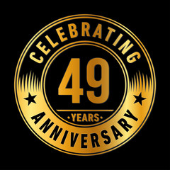 49 years anniversary celebration logo template. Forty-nine years vector and illustration.