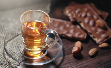 Brewed tea on a serving table