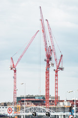 Cranes on construction site