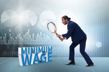 Concept of minimum wage with businessman