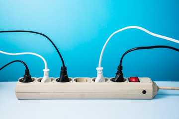Power Strip with plugs connected