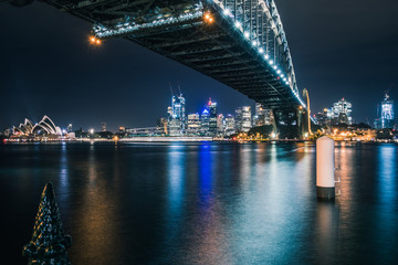 Fototapeta na wymiar The Sydney Bay at Night, Sydney, Australia