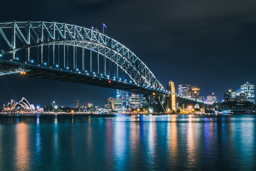 Plakat The Sydney Bay at Night, Sydney, Australia