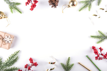 Fototapeta na wymiar Stylish Christmas background with decorative elements for new year