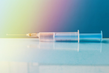 Syringe on the table