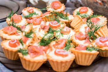 tartlets with red fish
