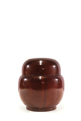 Antique wooden vase on white background.(with Clipping Path).