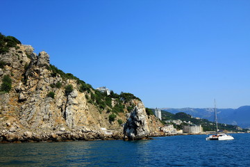 Mountains and the sea.